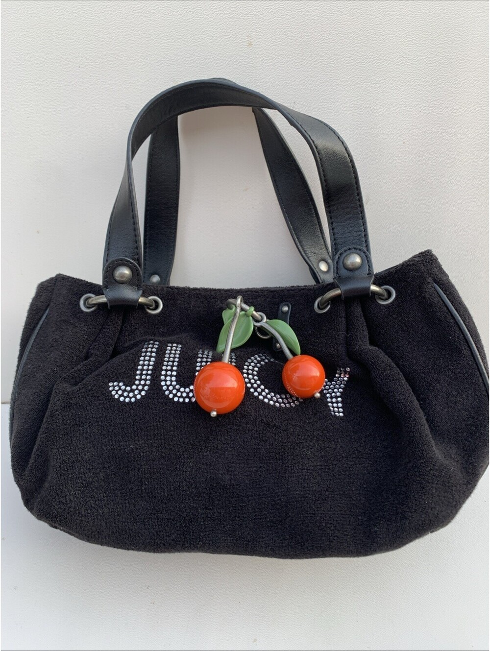 Vintage Juicy Couture Bag With Cherry Charm Y2k Terry